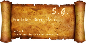 Sneider Gorgiás névjegykártya